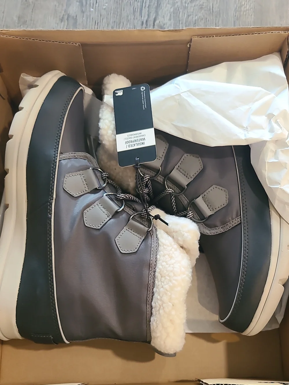 SOREL Women's Explorer Carnival Waterproof Boots Gray Quarry